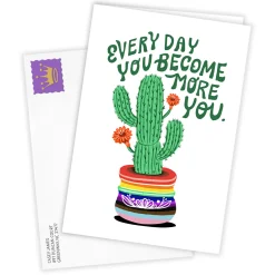 You Become More You Cactus Custom Encouragement Card