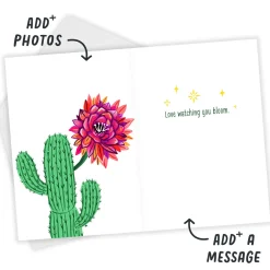 You Become More You Cactus Custom Encouragement Card