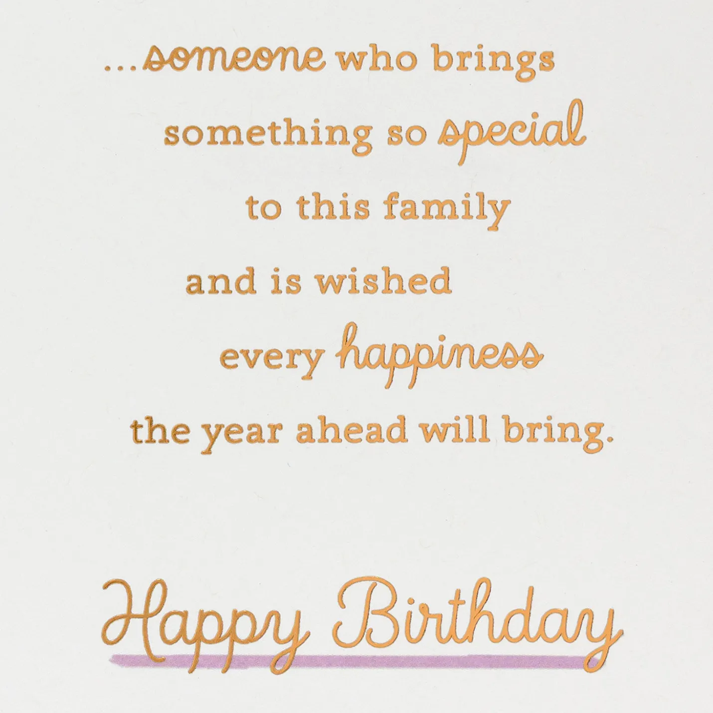 You Bring Something Special to this Family Birthday Card for Her