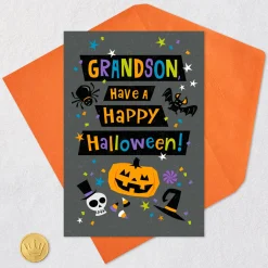 You Deserve a Frightfully Amazing Day Halloween Card for Grandson