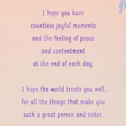 You Deserve Everything You Wish For Birthday Card for Sister