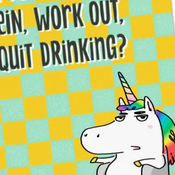 You Die Anyway, Meh Unicorn Funny Birthday Card