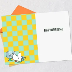 You Die Anyway, Meh Unicorn Funny Birthday Card
