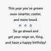 Young King Birthday Card for Him