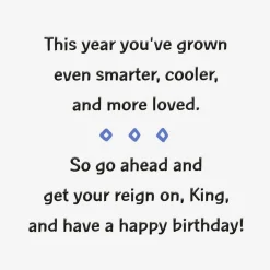 Young King Birthday Card for Him
