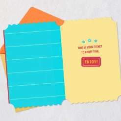 Your Ticket to Party Time Birthday Card for Kids