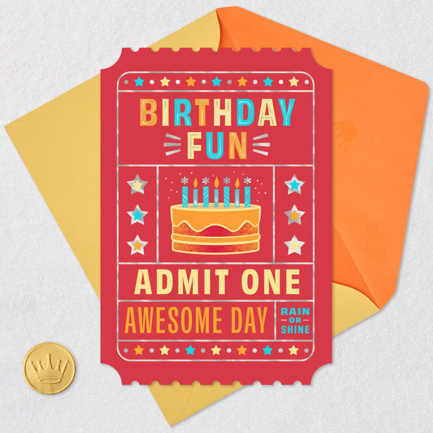 Your Ticket to Party Time Birthday Card for Kids