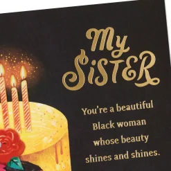 Your Beauty Shines Birthday Card for Sister