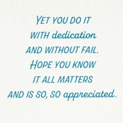 Your Dedication Is Appreciated Thank You Card for Caregiver