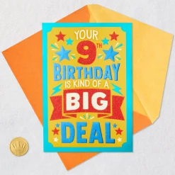 You're a Big Deal 9th Birthday Card for Kids