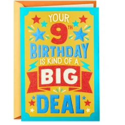 You're a Big Deal 9th Birthday Card for Kids