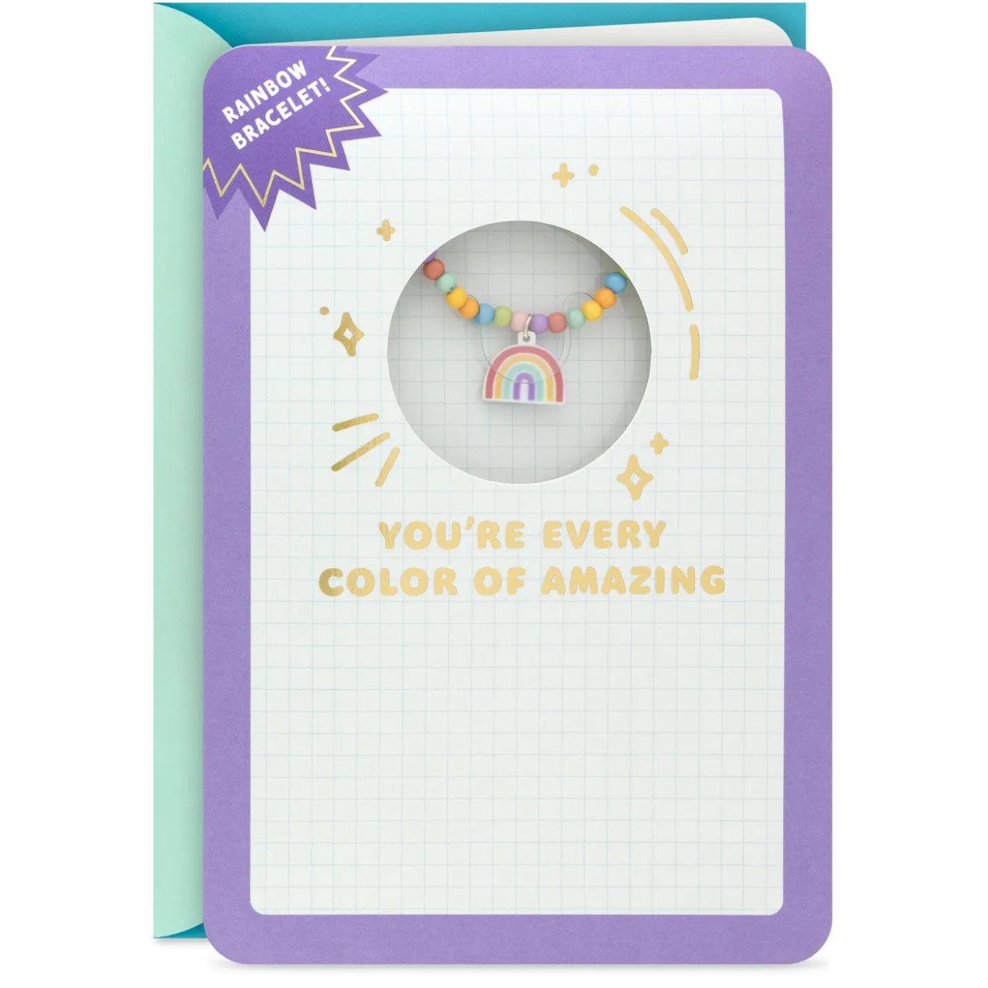 You're Every Color of Amazing Birthday Card With Rainbow Bracelet