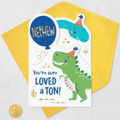 You're Loved a Ton Birthday Card for Nephew