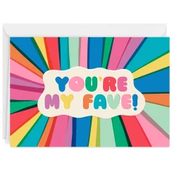 You're My Fave Rainbow Rays Custom Birthday Card