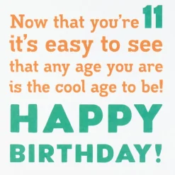 You're One Cool Kid 11th Birthday Card