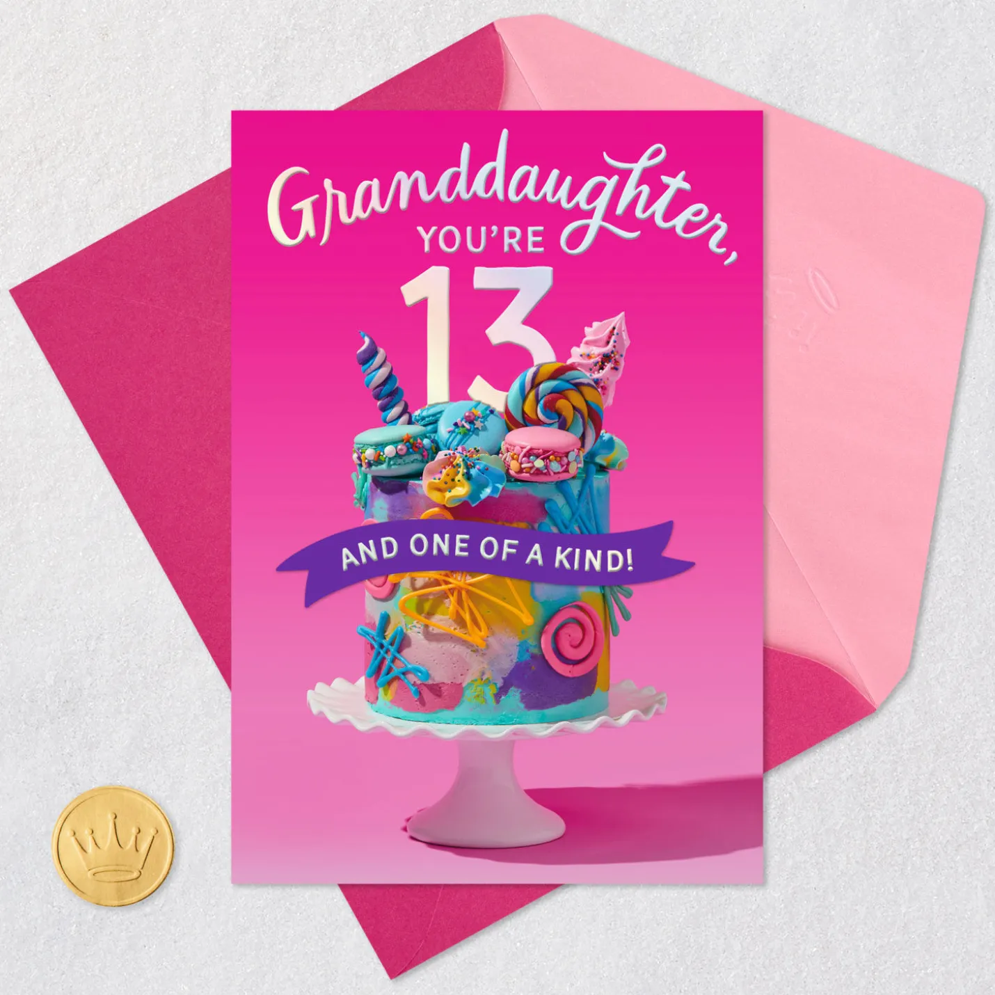 You're One of a Kind 13th Birthday Card for Granddaughter