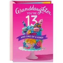 You're One of a Kind 13th Birthday Card for Granddaughter