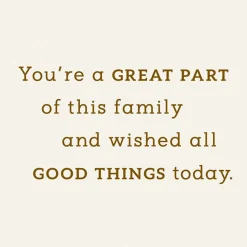 You're a Great Part of This Family Birthday Card for Him