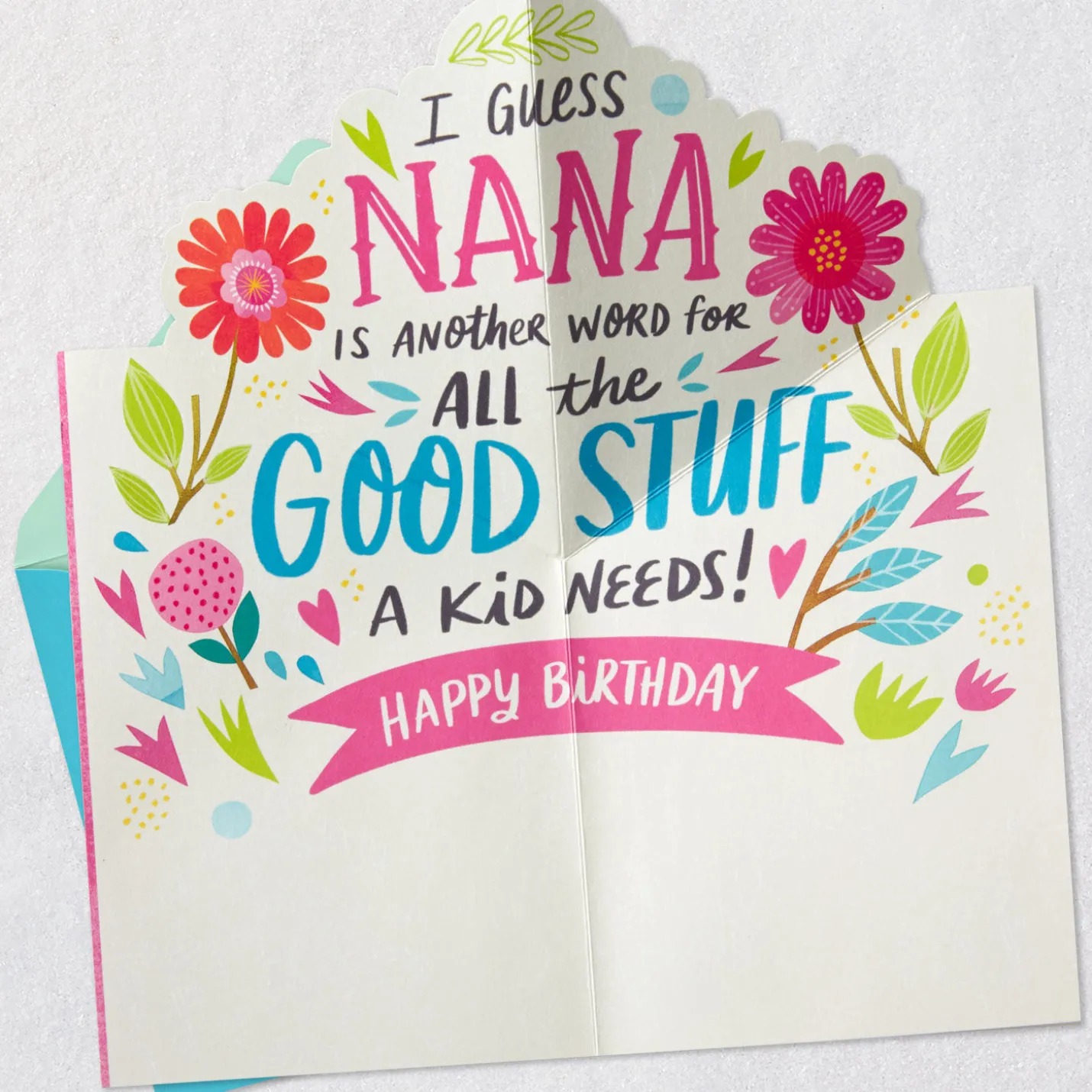 You're All the Good Stuff a Kid Needs Pop-Up Birthday Card for Nana