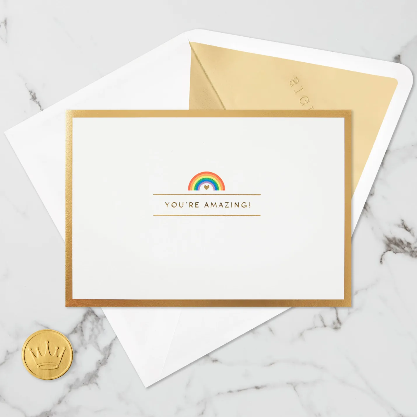 You're Amazing Rainbow and Hearts 3D Pop-Up Love Card