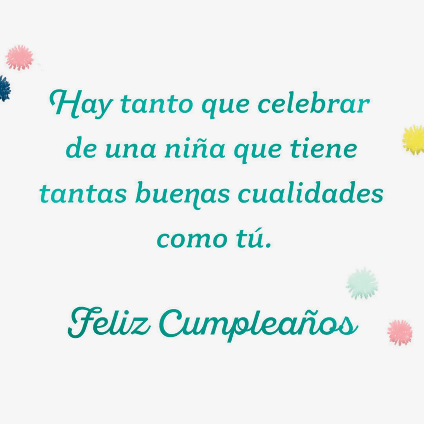 You're Beautiful Spanish-Language Birthday Card for Girl
