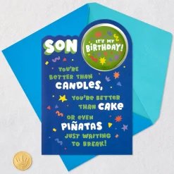 You're Better Than Great Birthday Card for Son With Button Pin