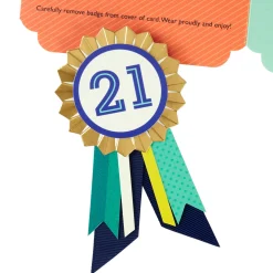 You're Beyond Ordinary 21st Birthday Card With Wearable Badge
