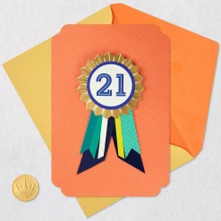 You're Beyond Ordinary 21st Birthday Card With Wearable Badge