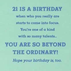 You're Beyond Ordinary 21st Birthday Card With Wearable Badge