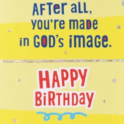 You're Made in God's Image Llama Birthday Card for Godson