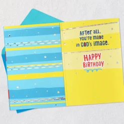 You're Made in God's Image Llama Birthday Card for Godson