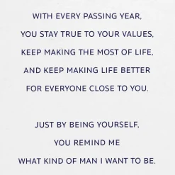 You Remind Me of Who I Want to Be Birthday Card for Dad From Son