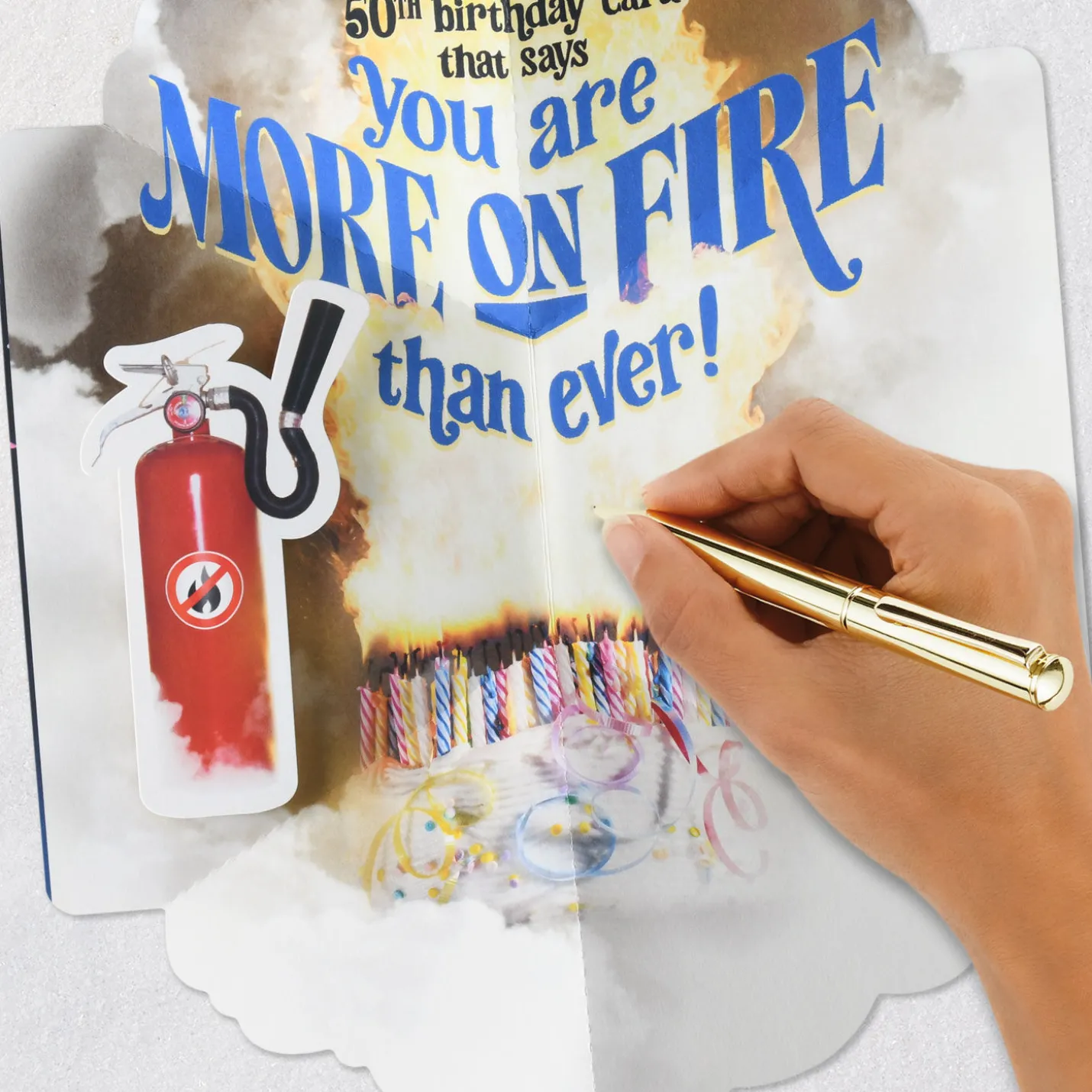 You're More on Fire Than Ever Funny Pop-Up 50th Birthday Card