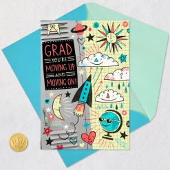You're Moving Up and Moving On Graduation Card