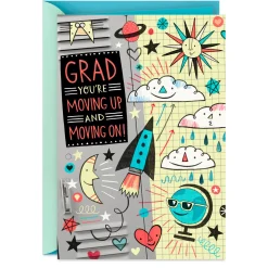 You're Moving Up and Moving On Graduation Card