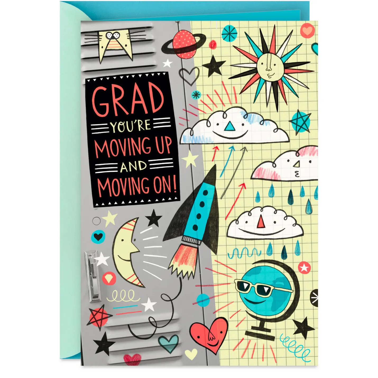 You're Moving Up and Moving On Graduation Card