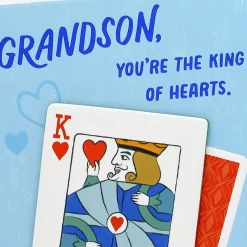 You're the King of Hearts Birthday Card for Grandson