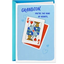 You're the King of Hearts Birthday Card for Grandson