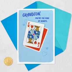 You're the King of Hearts Birthday Card for Grandson