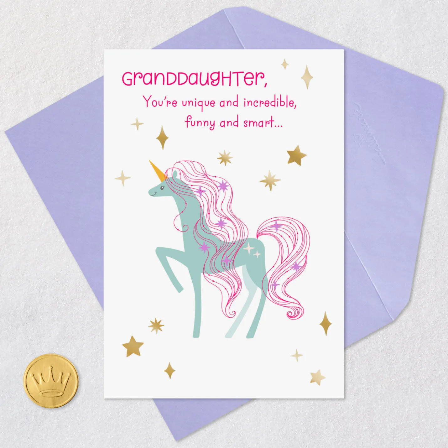 You're Unique and Incredible Birthday Card for Granddaughter