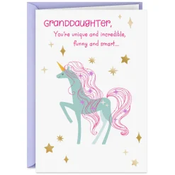 You're Unique and Incredible Birthday Card for Granddaughter