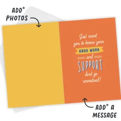 Your Hard Work and Support Is Noticed Custom Thank You Card