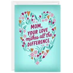 Your Love Floral Heart Custom Love Card