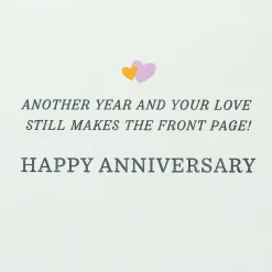Your Love Still Makes the Front Page Anniversary Card for Couple