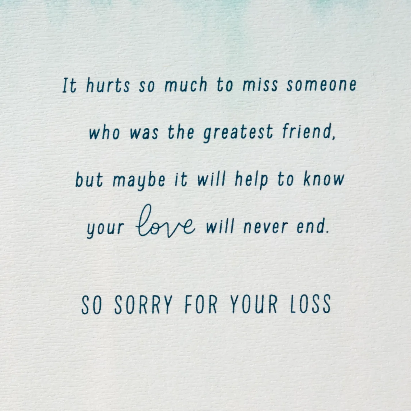 Your Love Will Never End Sympathy Card for Loss of Dog
