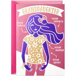 Your Smile, Smarts and Heart Birthday Card for Granddaughter