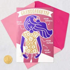 Your Smile, Smarts and Heart Birthday Card for Granddaughter