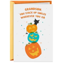 You Stack Up Smiles Halloween Card for Grandson
