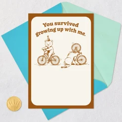 You Survived Growing Up With Me Funny Birthday Card for Sibling
