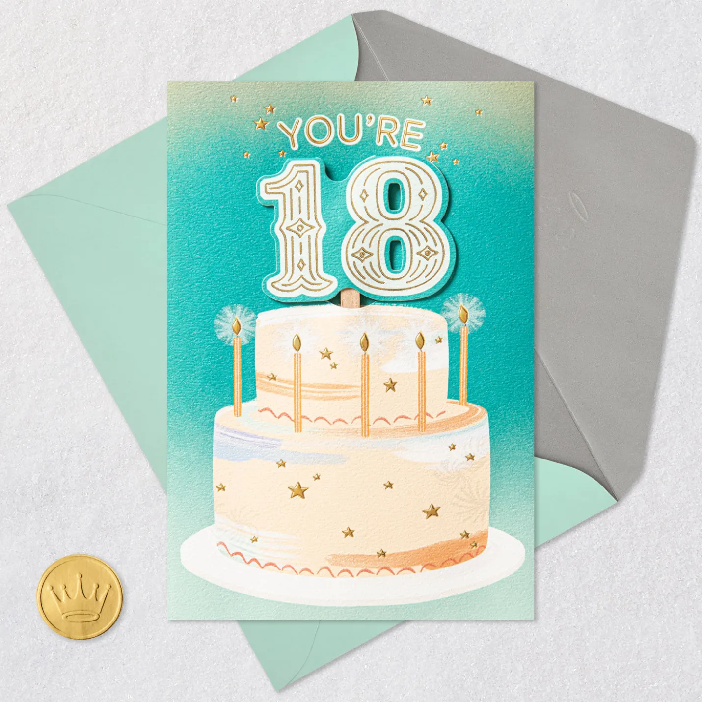 You've Grown into a Great Person 18th Birthday Card With Cake Topper